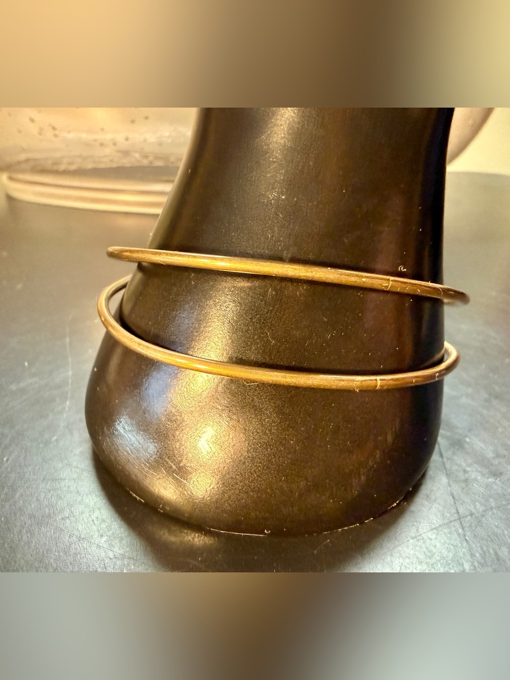Minimalist Brass Wire Double Bangle Cuff Bracelet